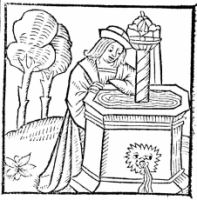 Homme et fontaine